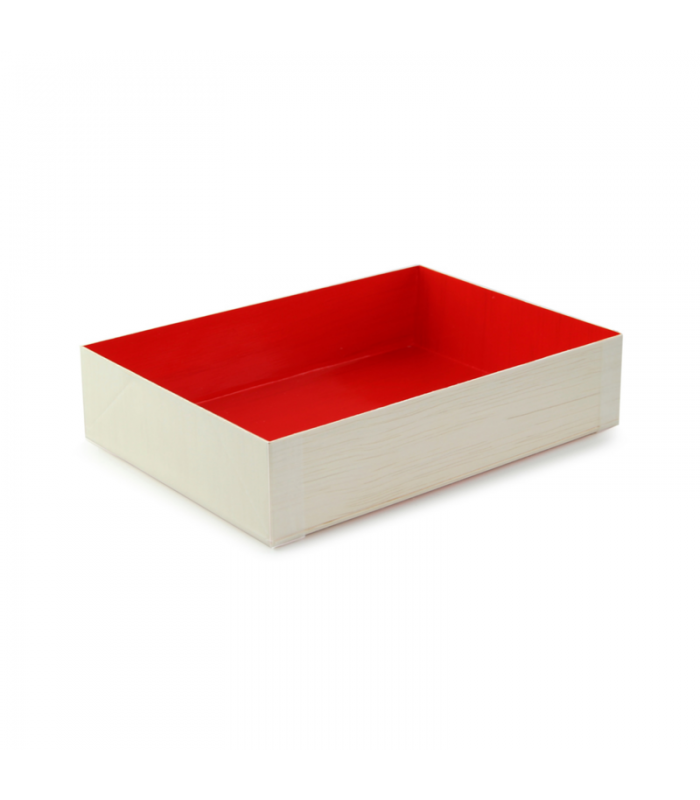 Boite bois intérieur rouge "Samouraï"  165x120mm H36mm -100Pcs