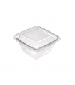 Saladier plastique PET carré transparent 160x160mm H70mm 750ml -100Pcs