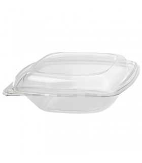 Saladier PET carré transparent  190x190mm H65mm 750ml -25Pcs
