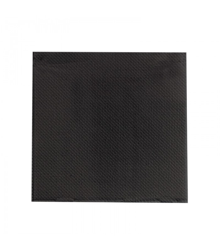 Serviette micropoint noire 2 plis   380x380mm -40Pcs