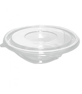 Saladier plastique PET rond transparent avec couvercle  H60mm 1000ml -25Pcs
