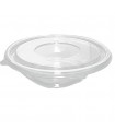 Saladier plastique PET rond transparent avec couvercle  H60mm 1000ml -25Pcs