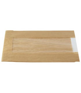 Sac papier kraft brun à fenêtre 60x180mm H220mm -1000Pcs