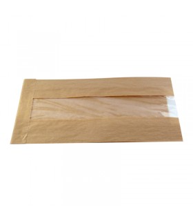 Sac papier kraft brun à fenêtre 120x50mm H220mm -1000Pcs