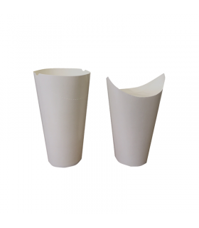 Gobelet snack refermable perforé carton blanc   H157mm 480ml -50Pcs