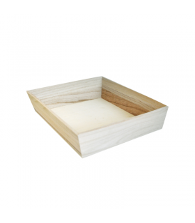 Plateau repas bois NOA 260x260mm H66mm -10Pcs