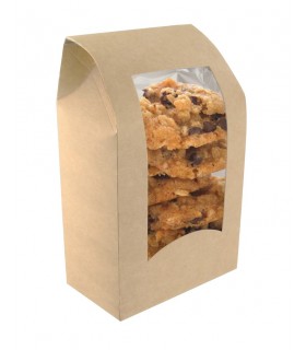 Boîte wrap carton brun à fenêtre  95x54mm H152mm -50Pcs