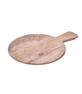 Planche ronde en mélamine décor bois avec poignée   H16mm -6Pcs