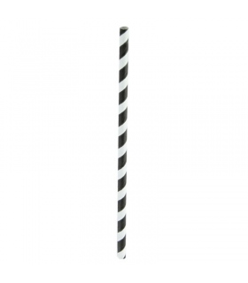 Chalumeau papier noir/blanc  H210mm -25Pcs