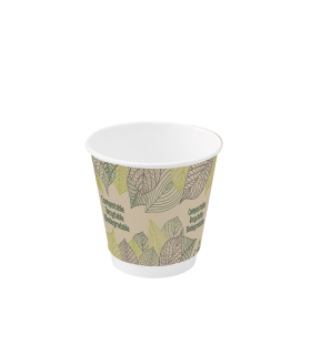 Gobelet carton laminé PLA double paroi  H60mm 120ml -6Pcs