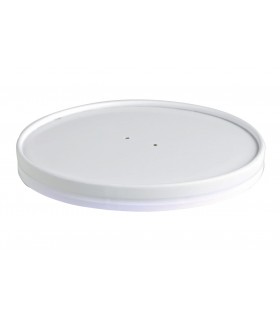 Couvercle plat blanc en carton kraft perforé pour la vapeur  H16mm -45Pcs