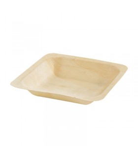 Assiette carrée en bois "Scandinavie"  140x140mm H25mm -50Pcs