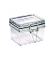 Bocal plastique PS transparent rectangulaire 51x69mm H53mm 100ml -12Pcs