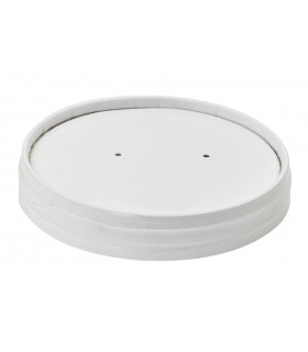 Couvercle plat blanc en carton kraft perforé pour la vapeur  H15mm -50Pcs