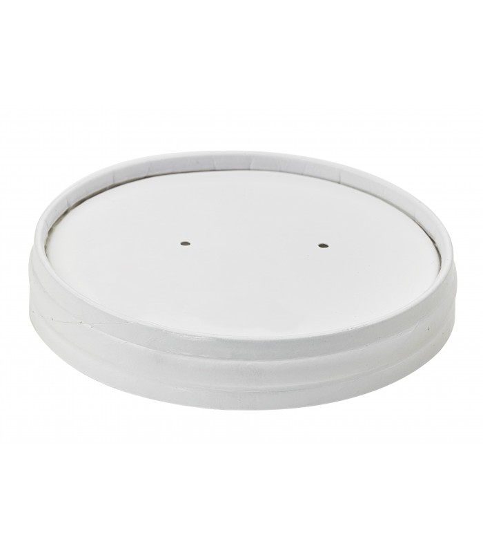 Couvercle plat blanc en carton kraft perforé pour la vapeur  H15mm -50Pcs