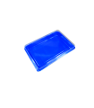 Coffret repas plastique bleu avec couvercle charnière transparent 272x188mm H53mm -160Pcs