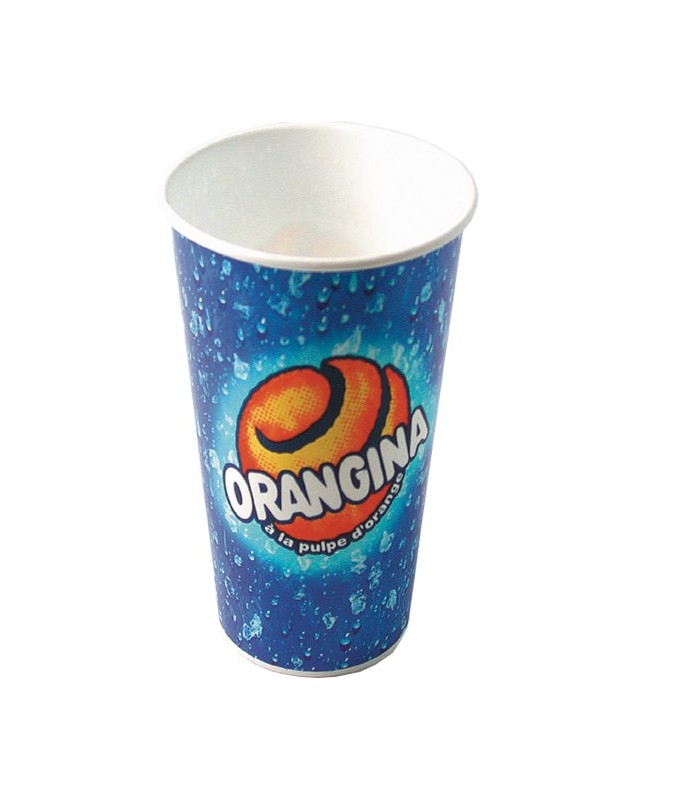 Gobelet carton Orangina  H220mm 500ml -1000Pcs