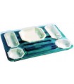 Plateau repas en plastique vert à un couvercle transparent à 7 compartiments et 5 éléments octogon 440x325mm H50mm -50Pcs