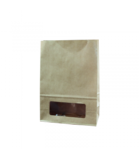 Sac bloomer papier kraft vergé avec fenêtre  157x85mm H220mm -125Pcs