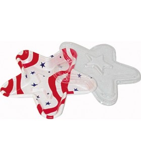 Barquette plastique décor "étoile USA" -25Pcs