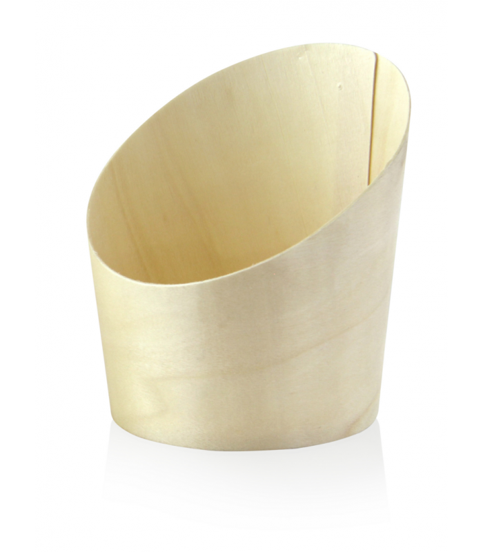 Tube bois coupe oblique   H102mm 270ml -25Pcs