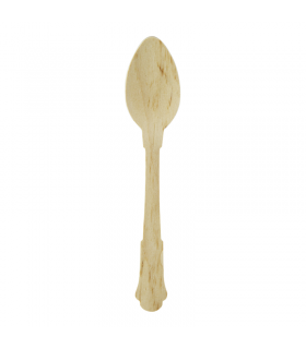 Petite cuillère en bois "Baroque"  H120mm -100Pcs
