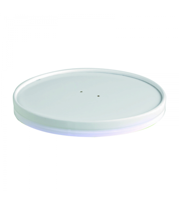 Couvercle plat blanc en carton kraft perforé pour la vapeur  H16mm -45Pcs