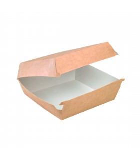 Boite burger carton kraft brun  190x180mm H75mm -100Pcs