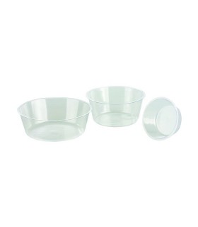 Caissette de cuisson plastique PS ronde translucide  H27mm 120ml -100Pcs