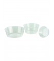 Caissette de cuisson plastique PS ronde translucide  H27mm 120ml -100Pcs