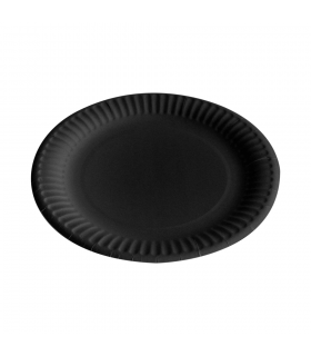 Assiette plastique noire "First Class" -18Pcs