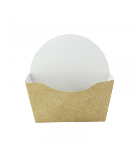 Emballage carton kraft pour burger intérieur blanc  135x60mm H130mm -50Pcs