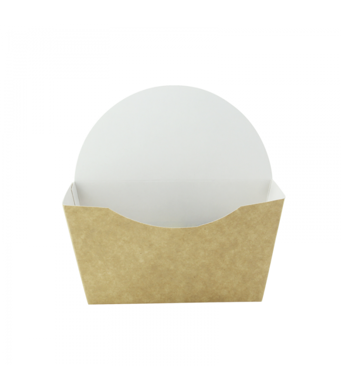 Emballage carton kraft pour burger intérieur blanc  135x60mm H130mm -50Pcs