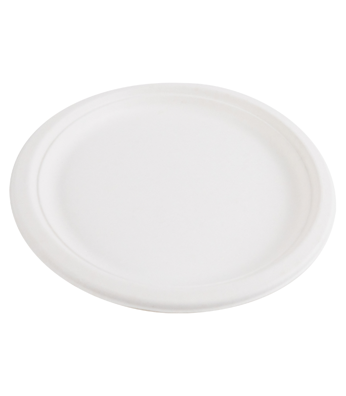 Assiette ronde blanche en pulpe  H21mm -50Pcs