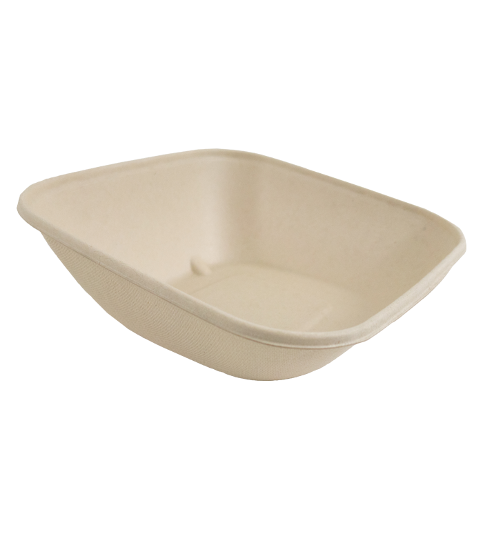 Bol scellable pulpe biseauté brun laminé PLA  183x183mm H70mm 900ml -50Pcs
