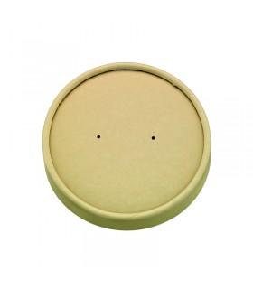 Couvercle plat brun en carton kraft perforé pour la vapeur  H16mm -45Pcs