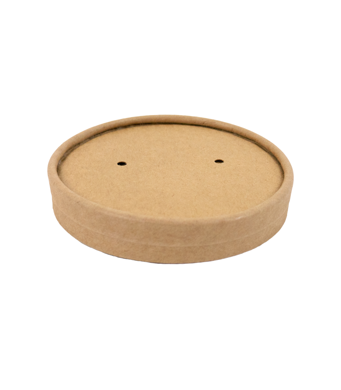 Couvercle plat brun en carton kraft perforé pour la vapeur  H15mm -50Pcs