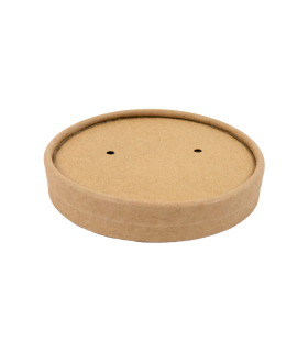 Couvercle plat brun en carton kraft perforé pour la vapeur  H15mm -50Pcs