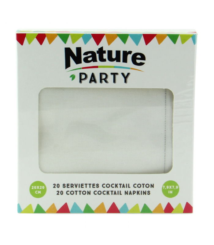 Serviette coton crème pour cocktail 200x195mm -20Pcs