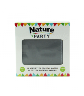 Serviette coton gris pour cocktail 200x195mm -20Pcs