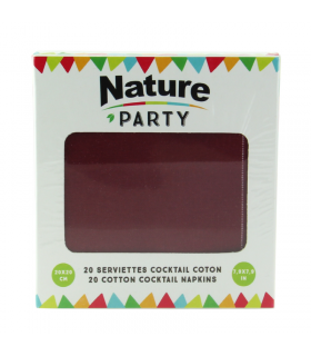 Serviette coton rouge pour cocktail 200x195mm -20Pcs