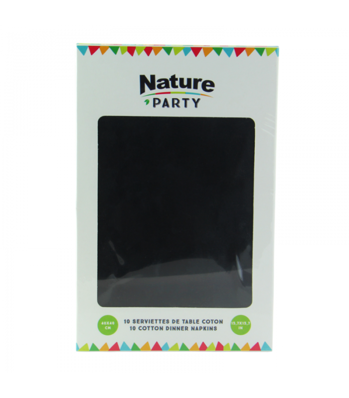 Serviette coton noir -10Pcs