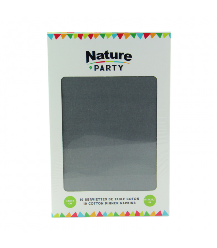 Serviette coton gris -10Pcs