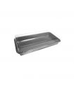 Boite repas plastique gris avec un couvercle charnière transparent  270x340mm H65mm -100Pcs