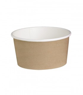 Pot "Deli" rond en carton décor brun   H70mm 480ml -25Pcs
