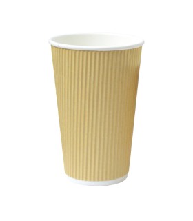 Gobelet carton double paroi beige "Rippley"   H62mm 120ml -50Pcs