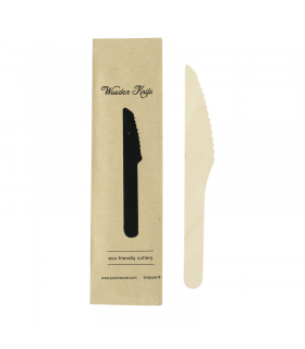 Couteau bois emballé individuellement   H165mm -50Pcs