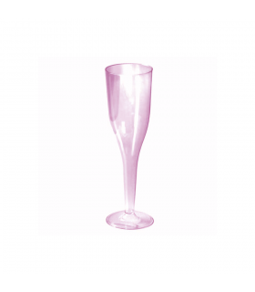 Flûte à champagne plastique PS fushia transparente   130ml -6Pcs