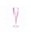 Flûte à champagne plastique PS fushia transparente   130ml -6Pcs