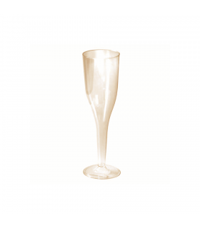 Flûte à champagne plastique PS orange transparente   130ml -6Pcs